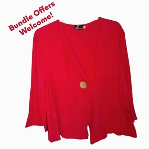 Zx) Fenini Red Button Front Cardigan Women’s Size XL